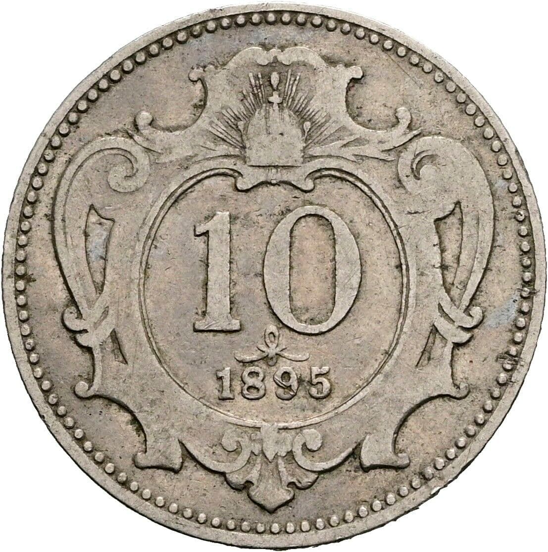 10 Heller Franz Joseph I. 1848-1916 1895 – Vorderseite