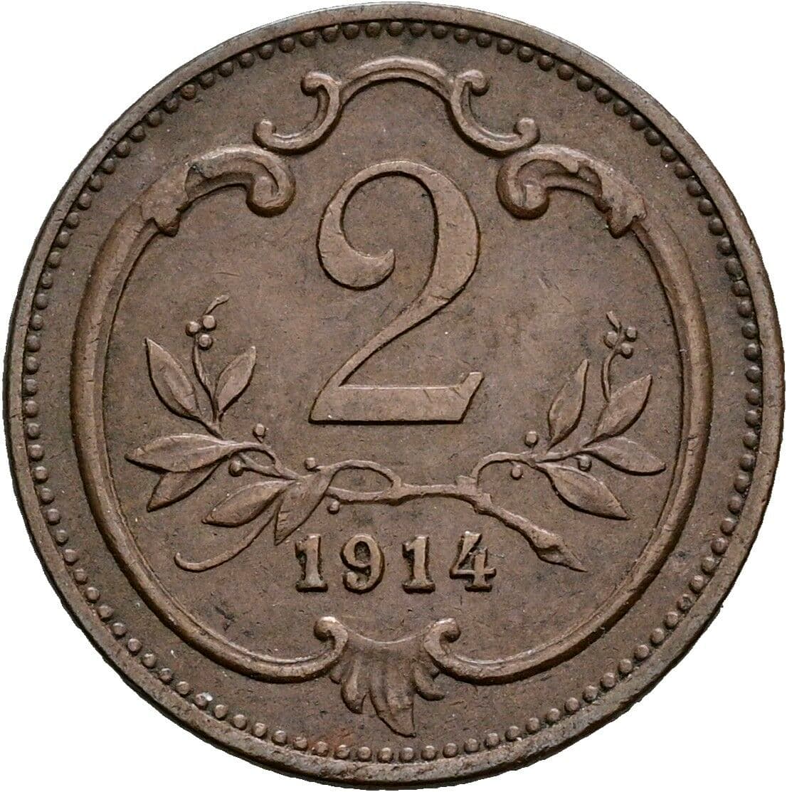 2 Heller Franz Joseph I. 1848-1916 1914 – Vorderseite