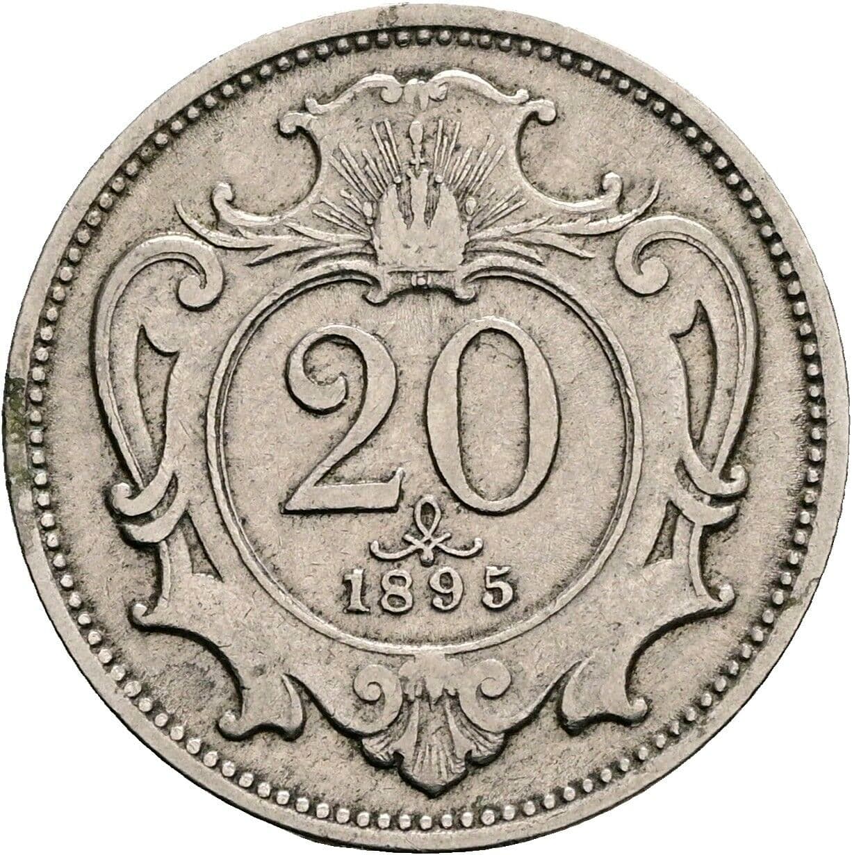 20 Heller Franz Joseph I. 1848-1916 1895 – Vorderseite