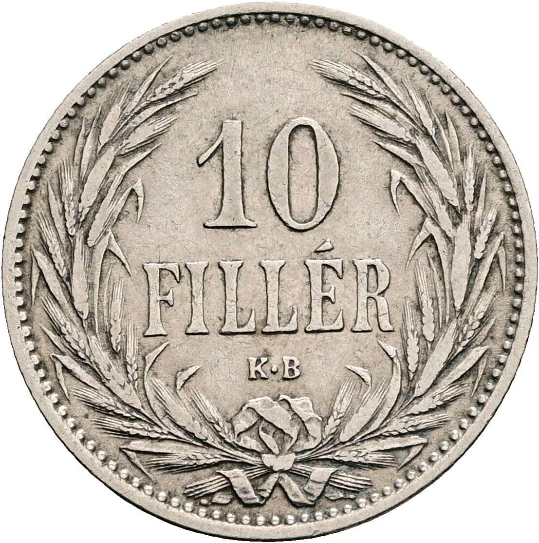 10 Filler Franz Joseph I. 1848-1916 1895 KB, Kremnitz – Vorderseite