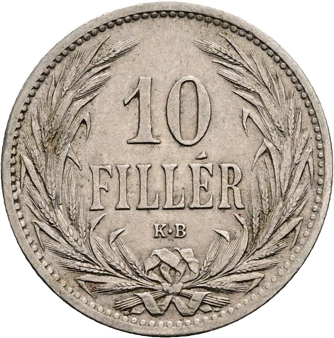10 Filler Franz Joseph I. 1848-1916 1908 KB, Kremnitz – Vorderseite