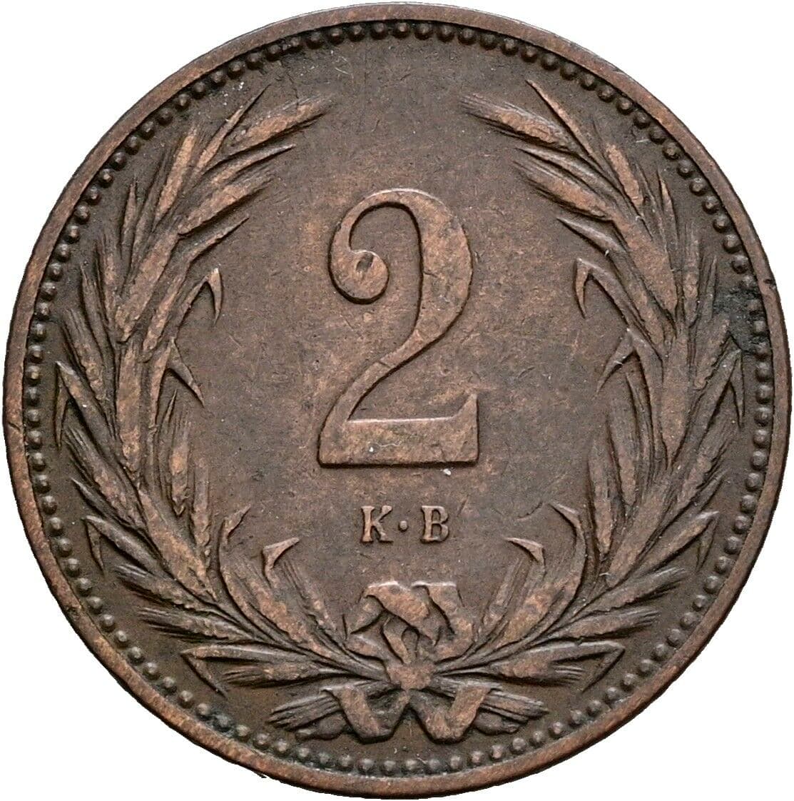 2 Filler Franz Joseph I. 1848-1916 1896 KB, Kremnitz – Vorderseite