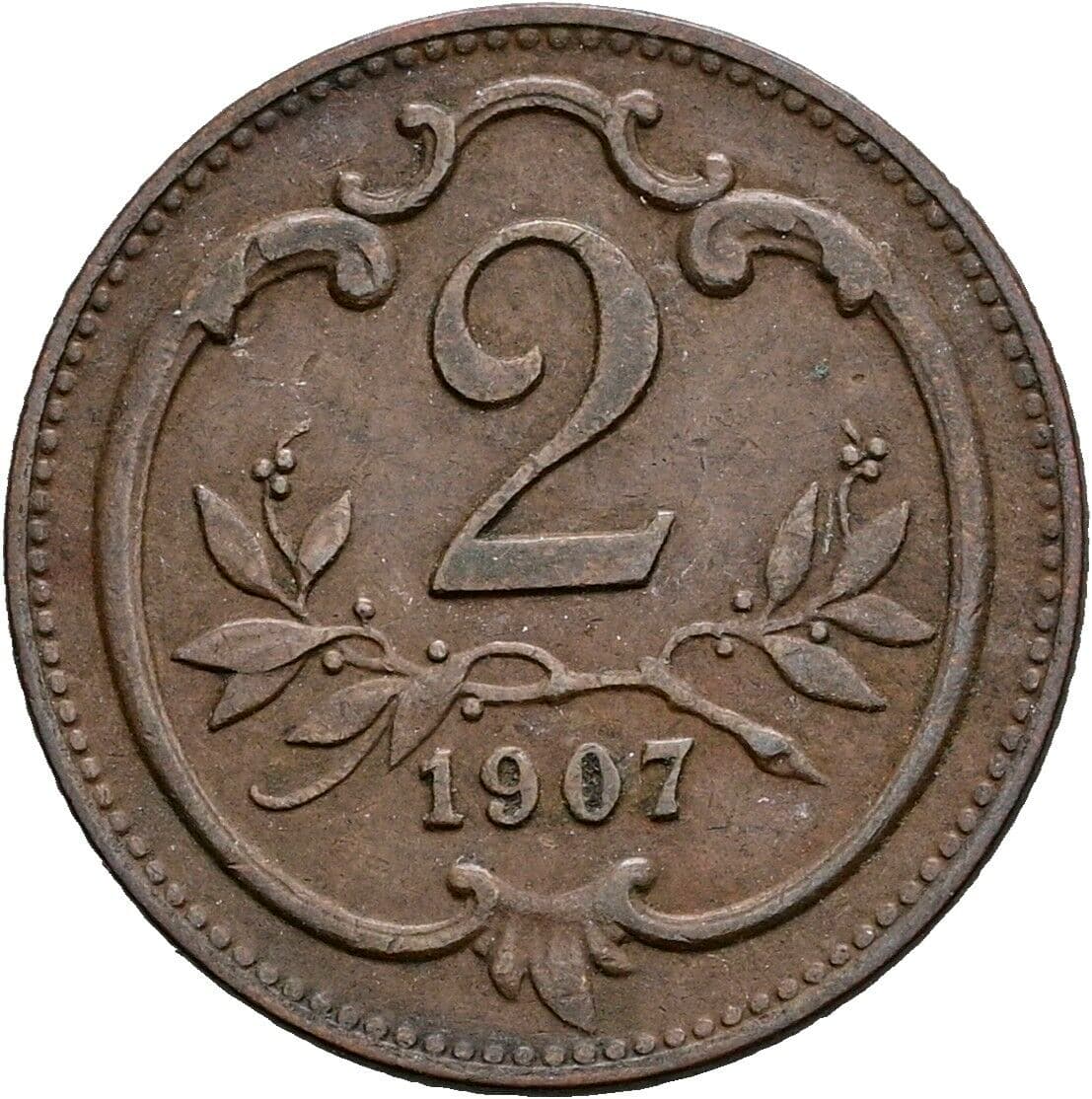 2 Heller Franz Joseph I. 1848-1916 1907 – Vorderseite