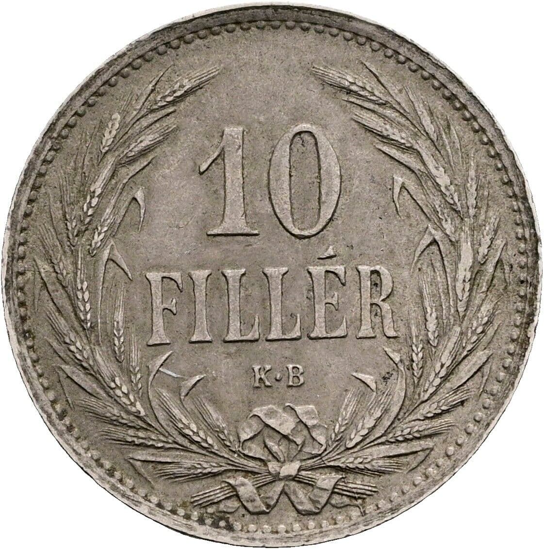 10 Filler Franz Joseph I. 1848-1916 1908 KB, Kremnitz – Vorderseite
