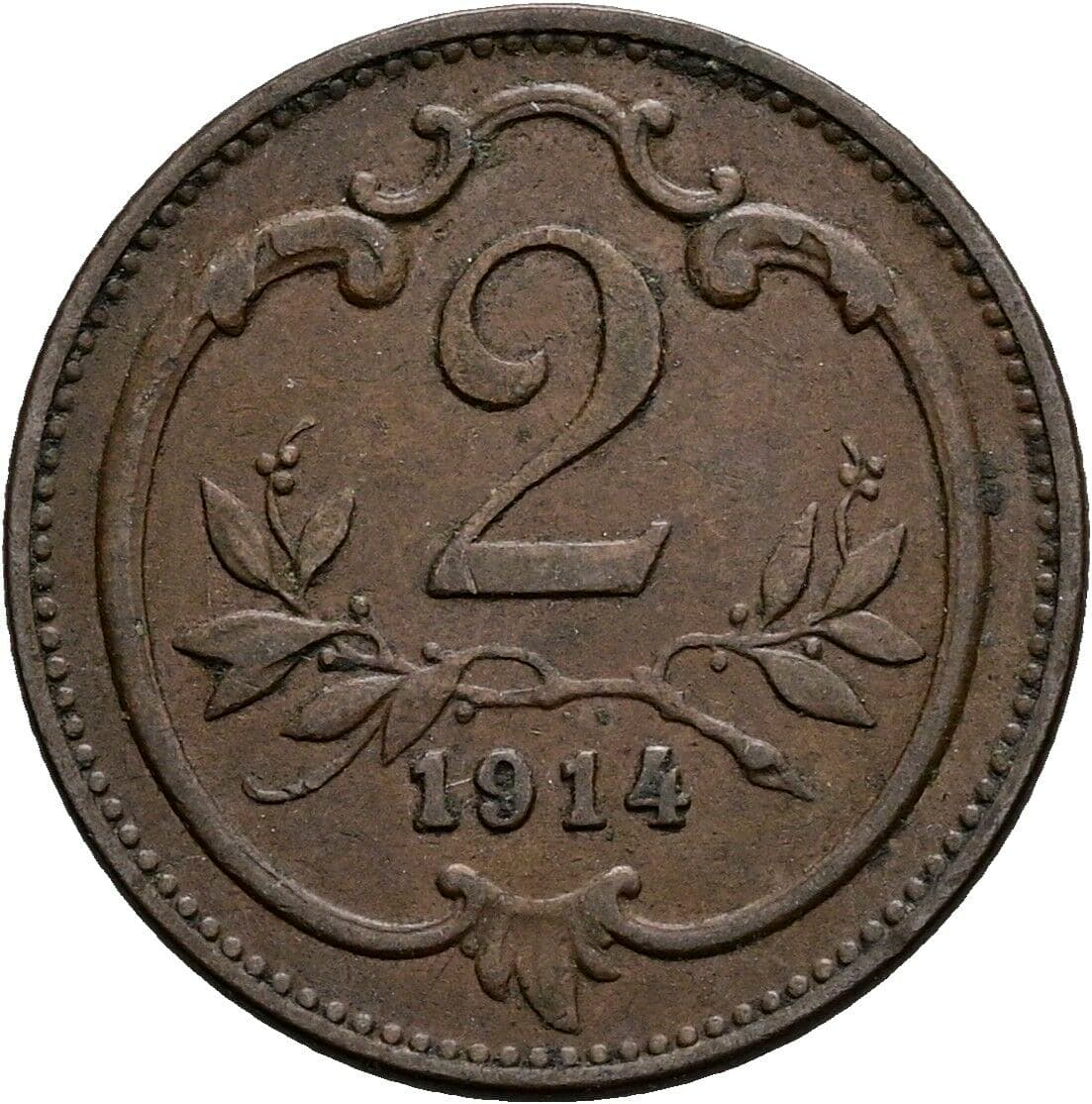 2 Heller Franz Joseph I. 1848-1916 1914 – Vorderseite