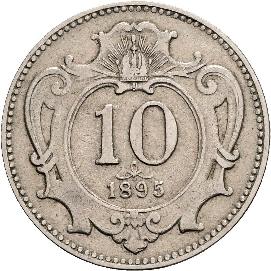 10 Heller Franz Joseph I. 1848-1916 1895 – Vorderseite