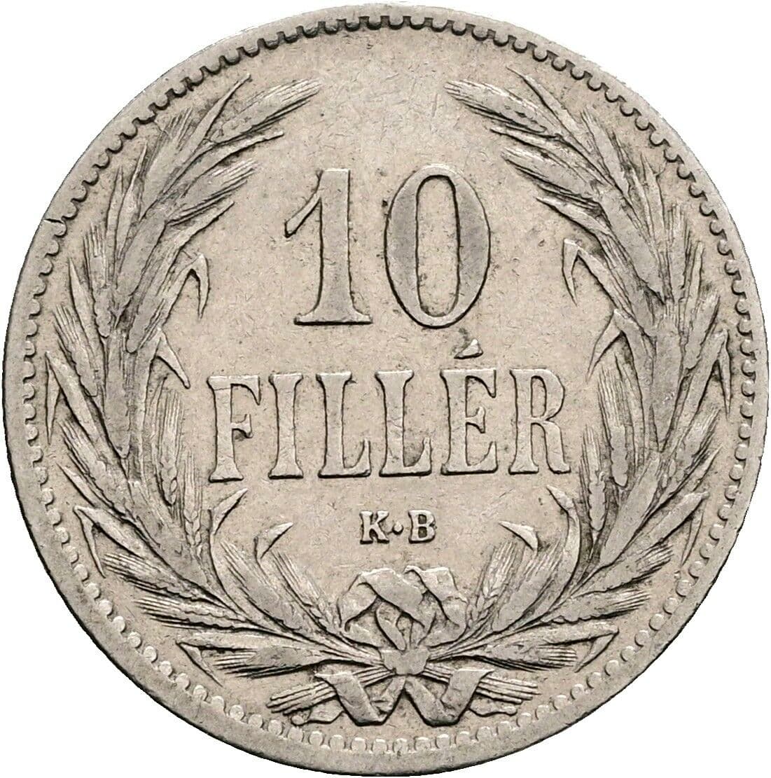 10 Filler Franz Joseph I. 1848-1916 1895 KB, Kremnitz – Vorderseite