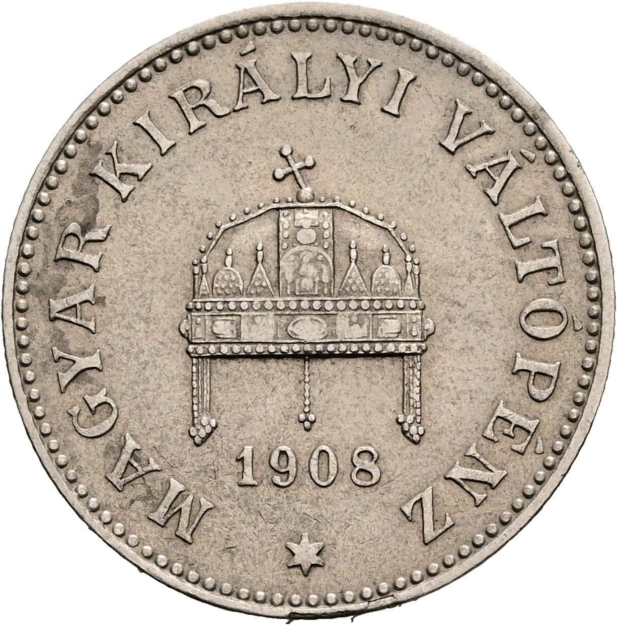 20 Filler Franz Joseph I. 1848-1916 1908 KB, Kremnitz – Rückseite