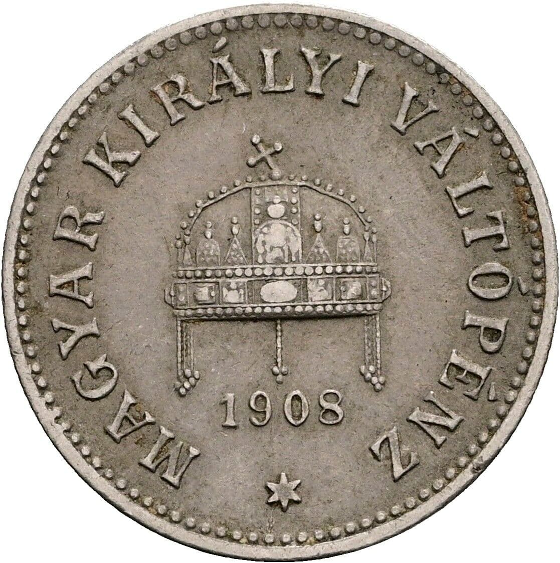 10 Filler Franz Joseph I. 1848-1916 1908 KB, Kremnitz – Rückseite