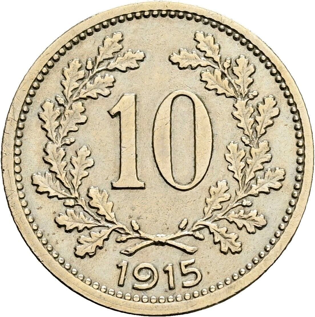 10 Heller Franz Joseph I. 1848-1916 1915 – Vorderseite
