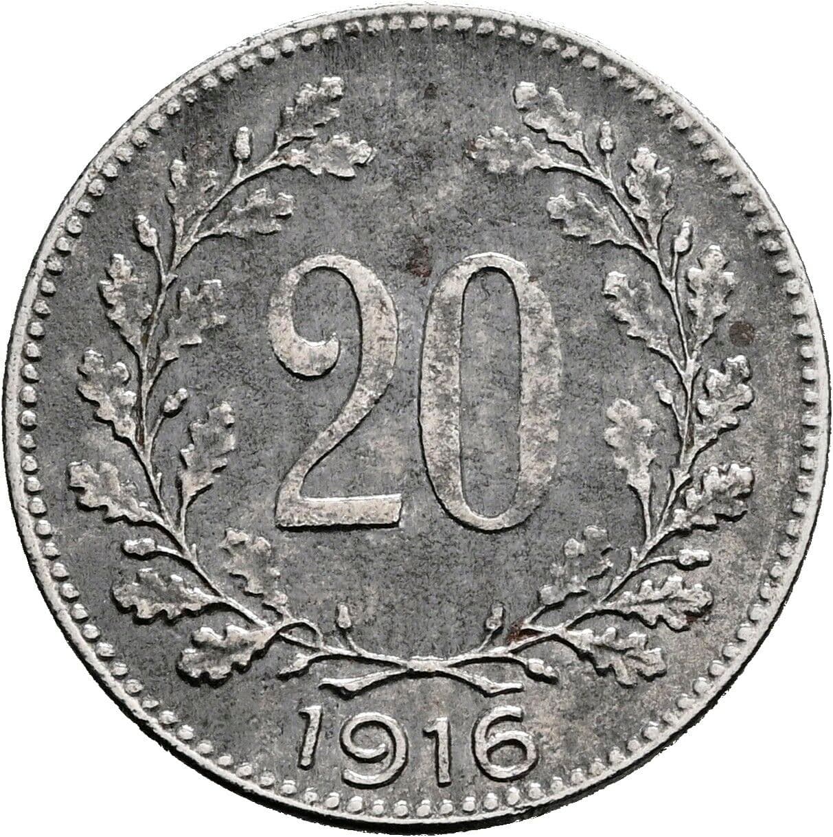 20 Heller Franz Joseph I. 1848-1916 1916 – Vorderseite