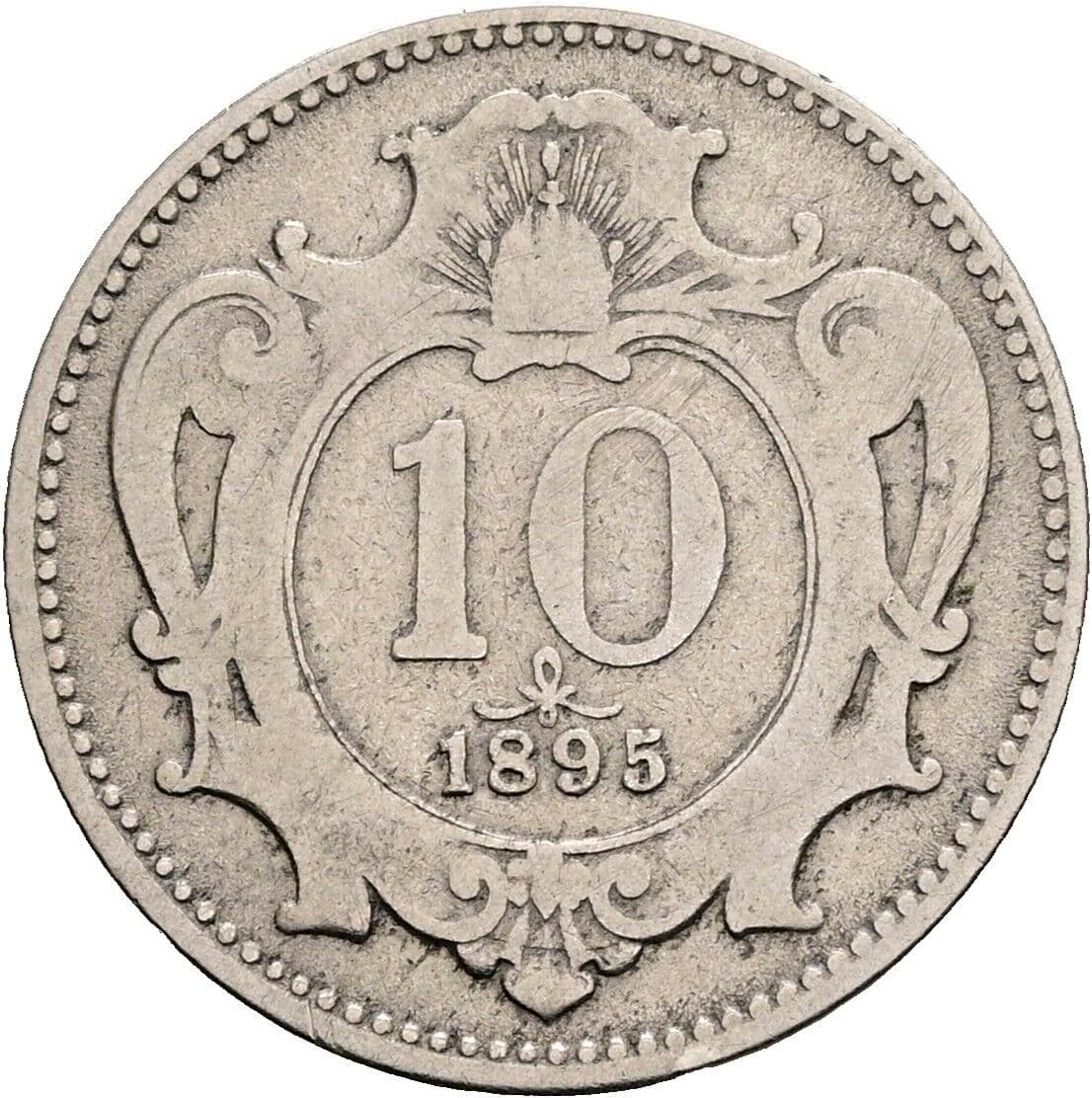 10 Heller Franz Joseph I. 1848-1916 1895 – Vorderseite
