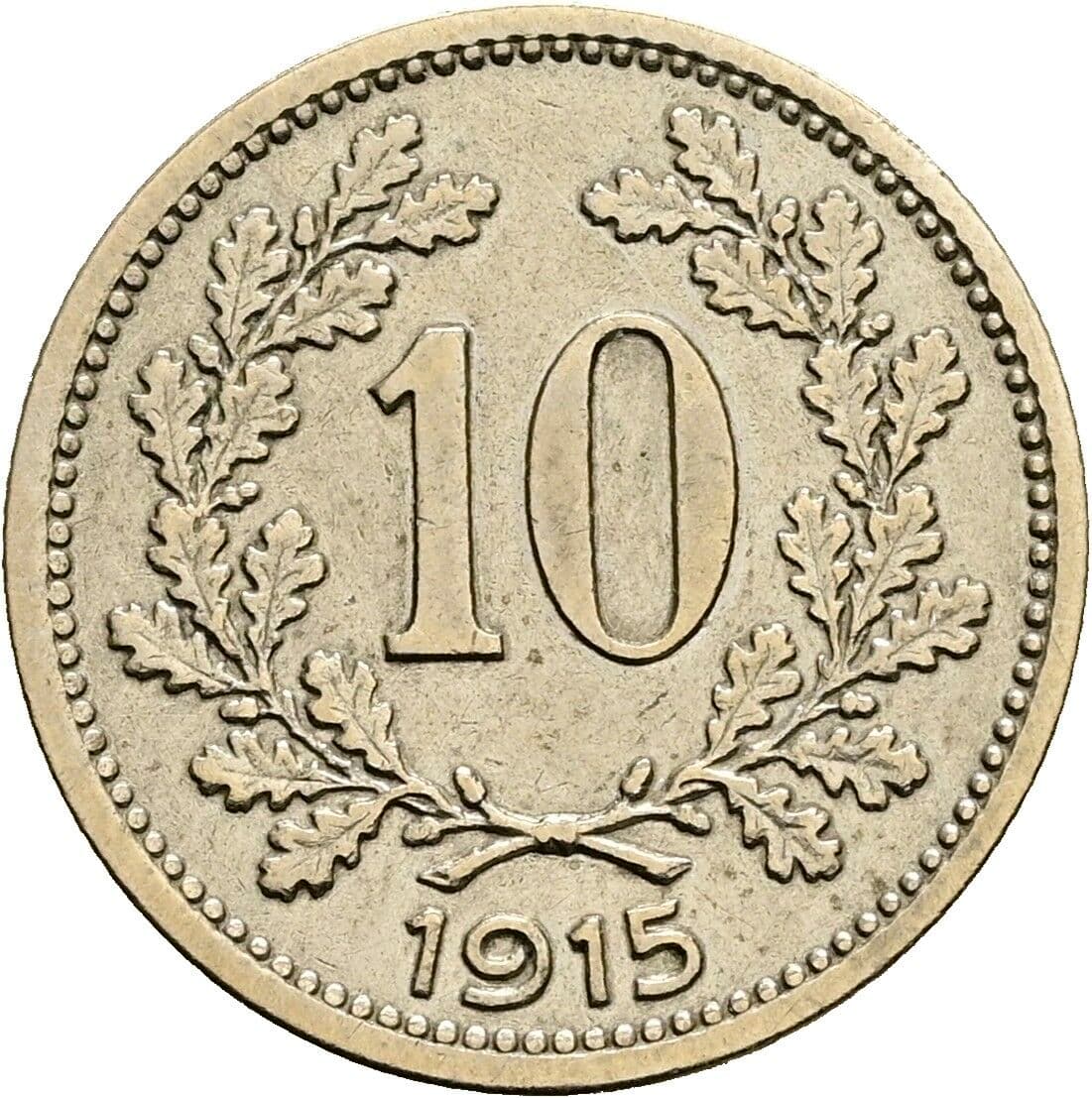 10 Heller Franz Joseph I. 1848-1916 1915 – Vorderseite