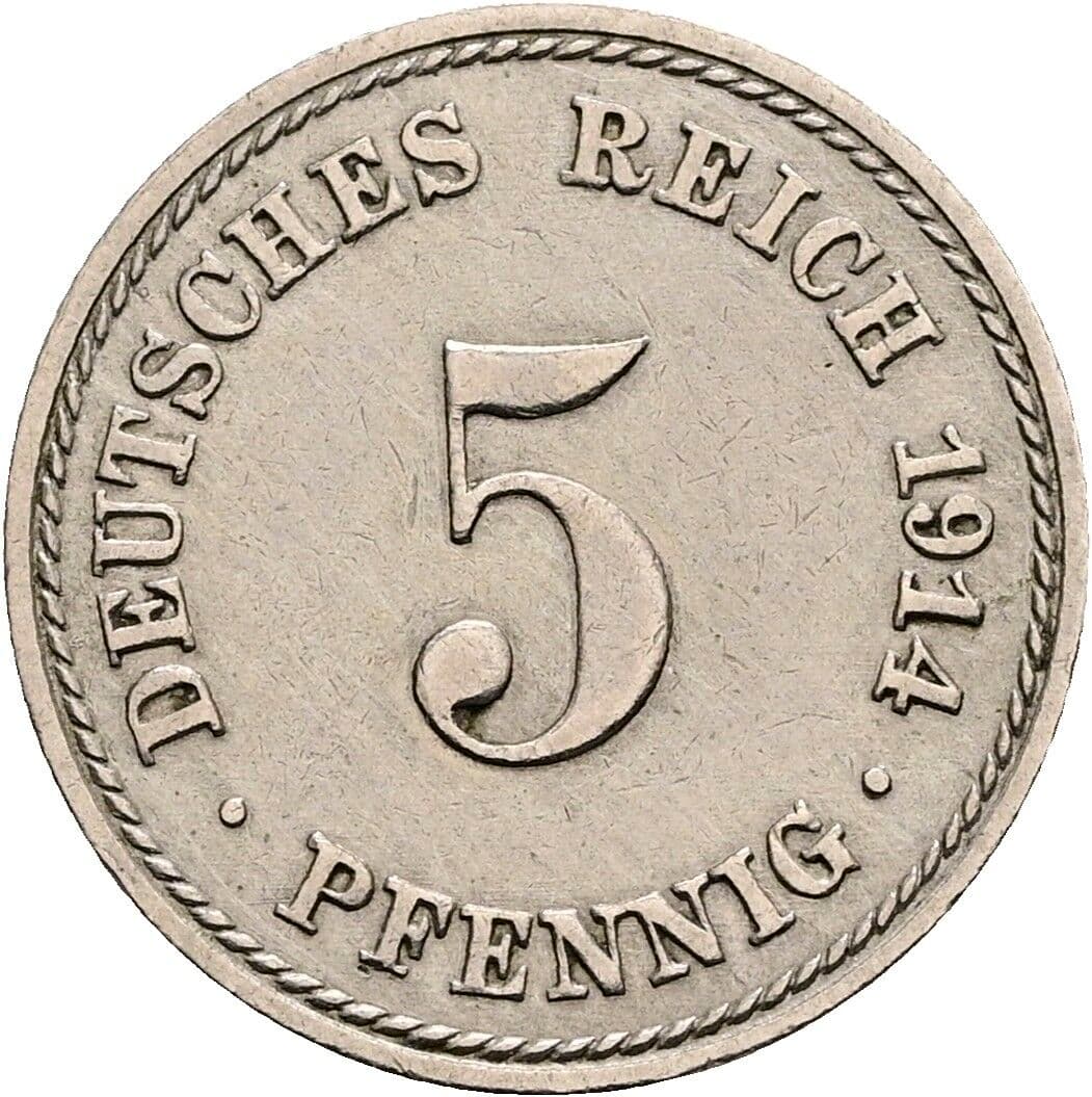 5 Pfennig 1914 A – Vorderseite