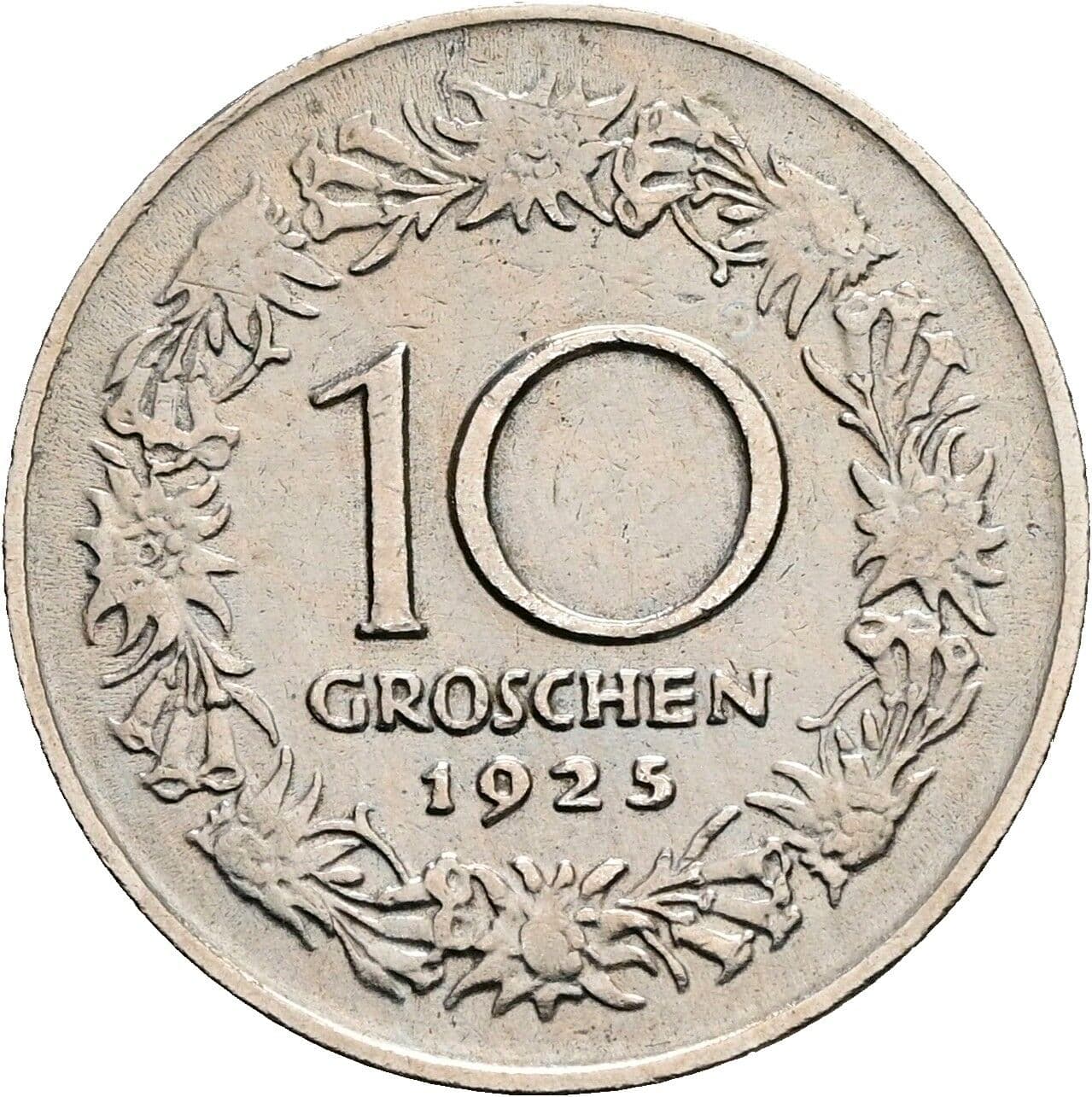 10 Groschen 1925 – Vorderseite