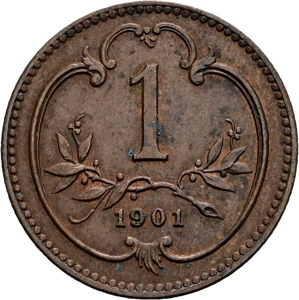 1 Heller Franz Joseph I. 1848-1916 1901 – Vorderseite