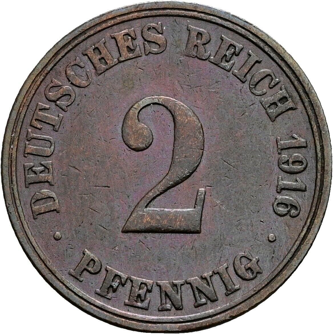 2 Pfennig 1916 A – Vorderseite