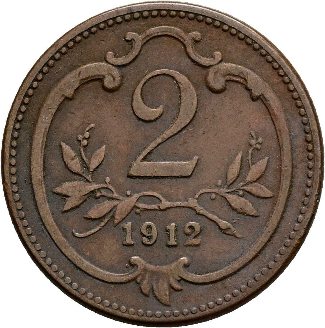2 Heller Franz Joseph I. 1848-1916 1912 – Vorderseite
