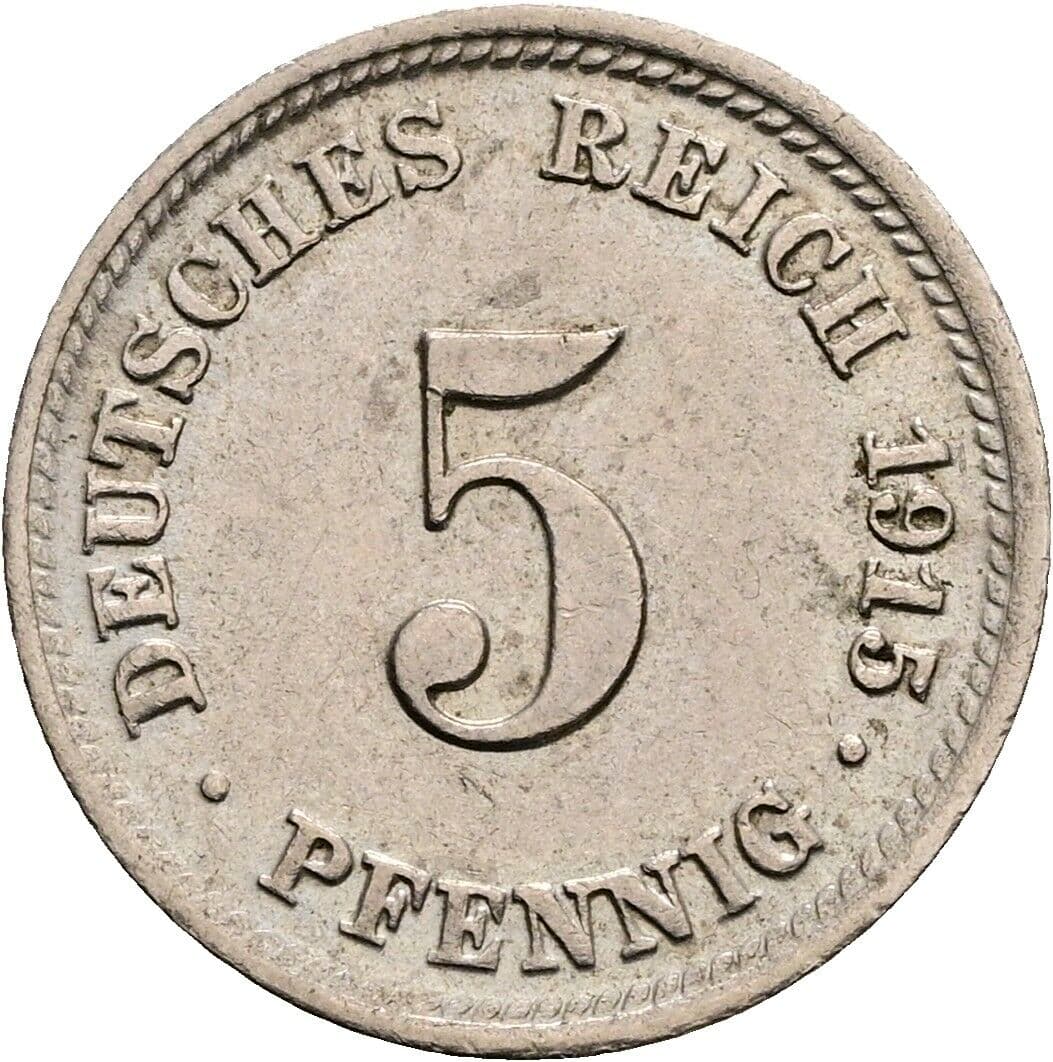 5 Pfennig 1915 D – Vorderseite
