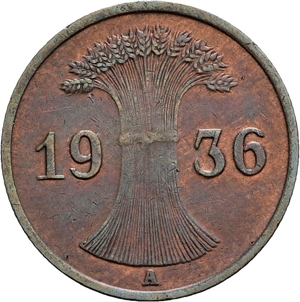 1 Reichspfennig 1936 A – Rückseite