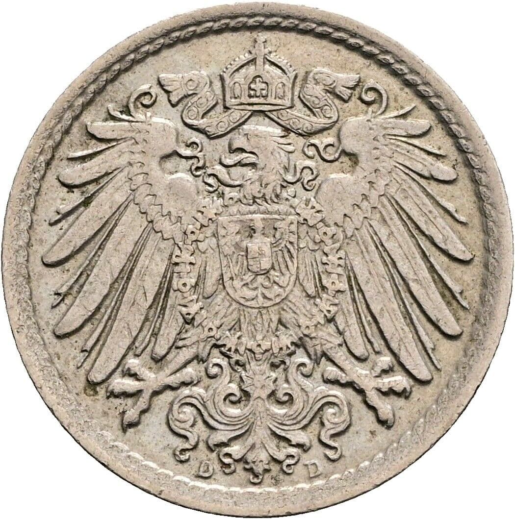 5 Pfennig 1915 D – Rückseite