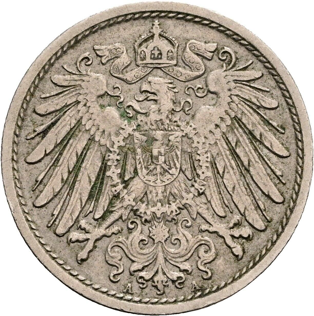 10 Pfennig 1908 A – Rückseite