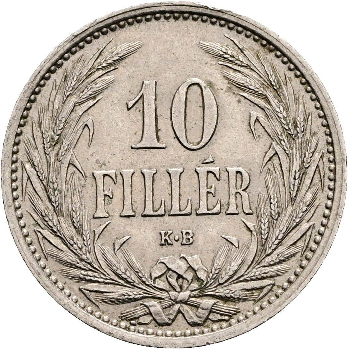 10 Filler Franz Joseph I. 1848-1916 1908 KB, Kremnitz – Vorderseite