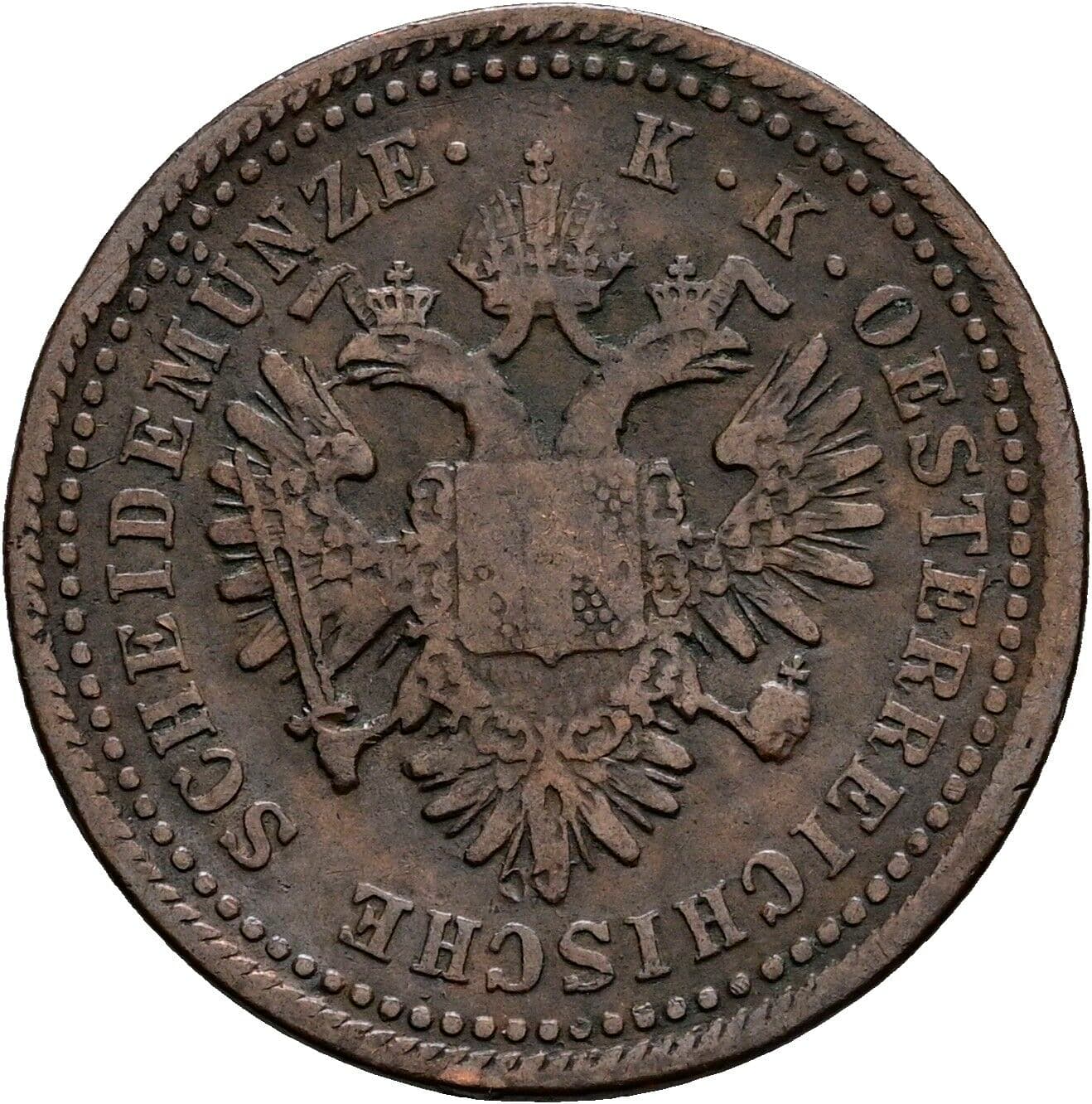 1 Kreuzer Franz Joseph I. 1848-1916 1851 A, Wien – Rückseite