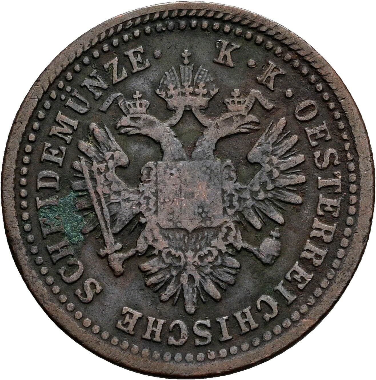 1 Kreuzer Franz Joseph I. 1848-1916 1851 A, Wien – Rückseite