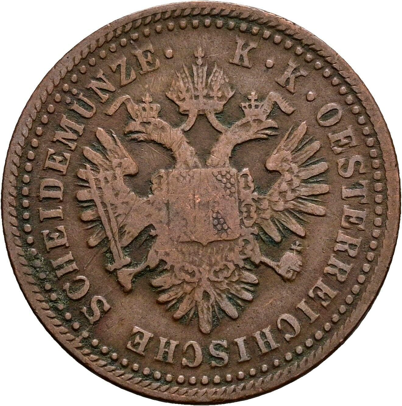 1 Kreuzer Franz Joseph I. 1848-1916 1851 A, Wien – Rückseite