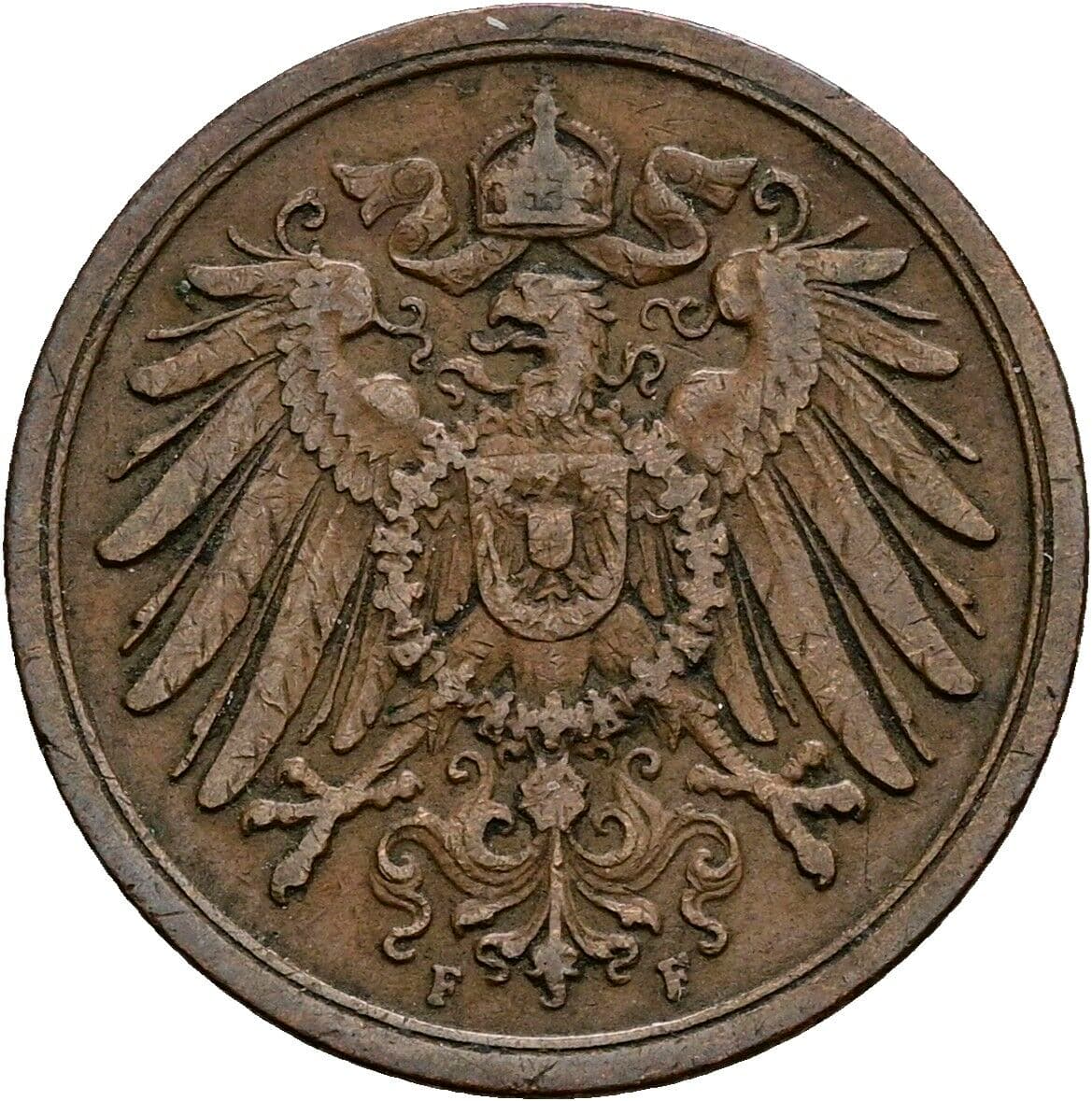 2 Pfennig 1906 F – Rückseite