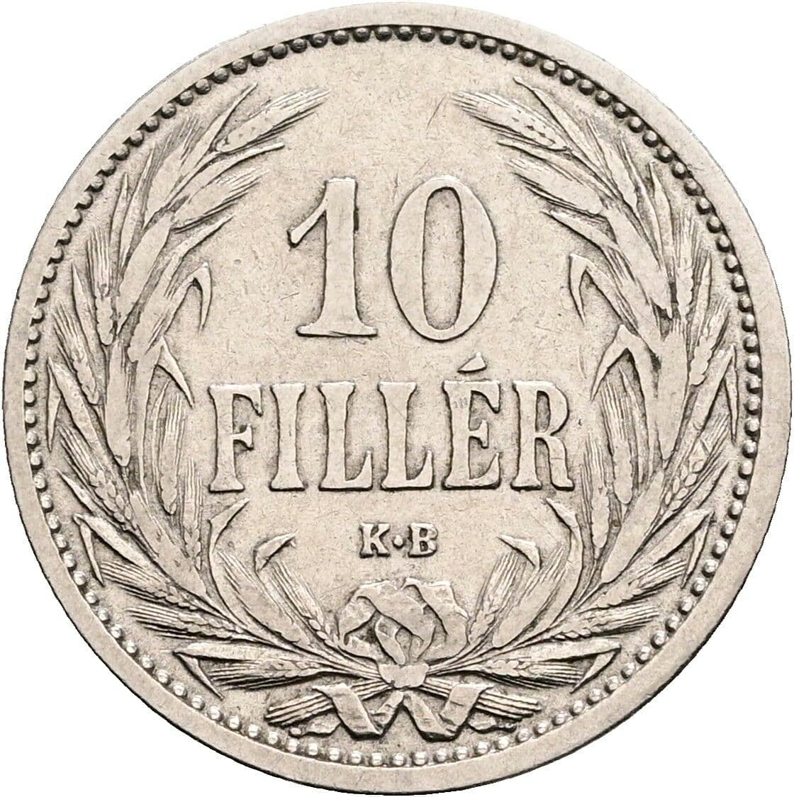 10 Filler Franz Joseph I. 1848-1916 1908 KB, Kremnitz – Vorderseite
