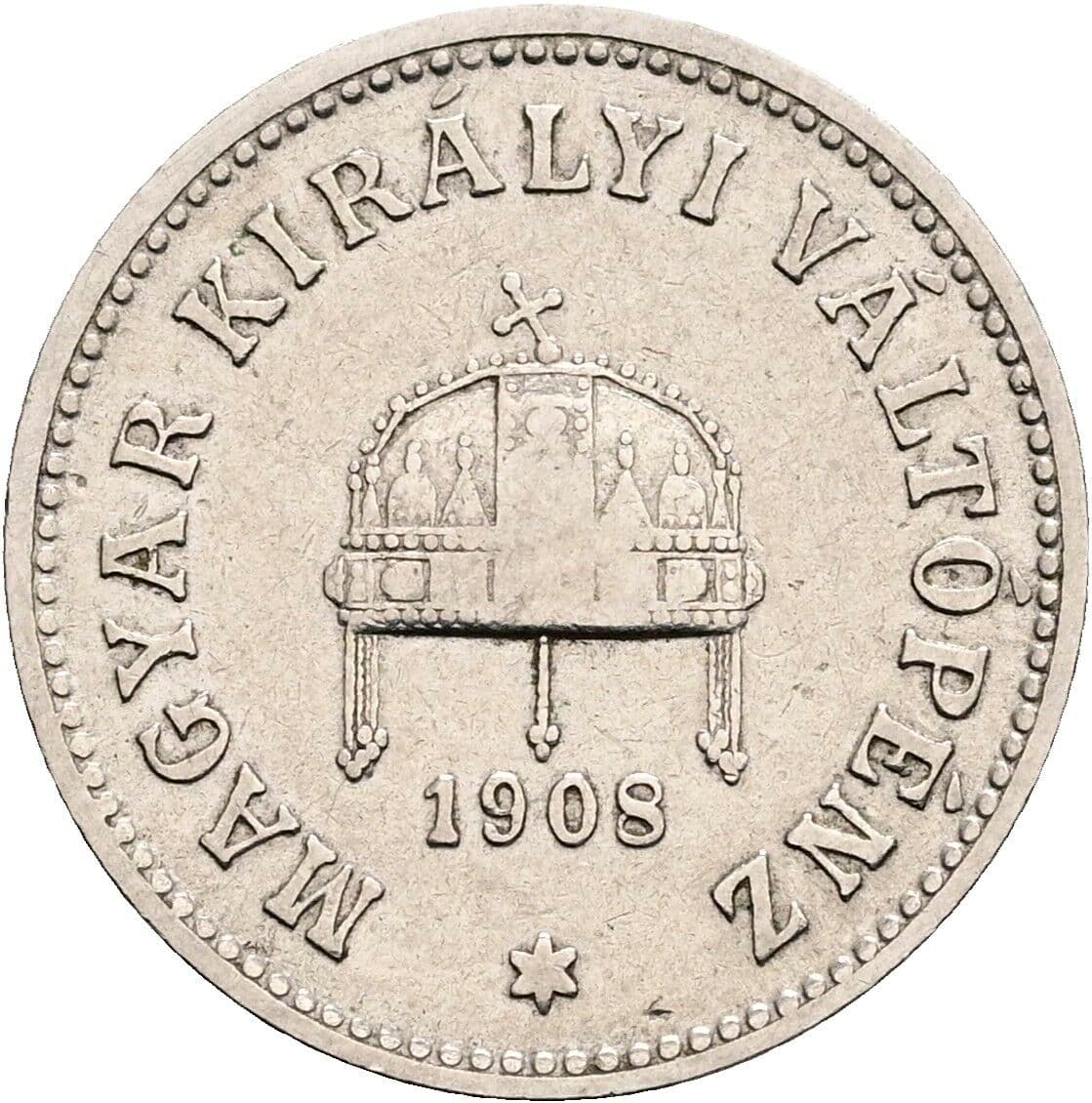 10 Filler Franz Joseph I. 1848-1916 1908 KB, Kremnitz – Rückseite