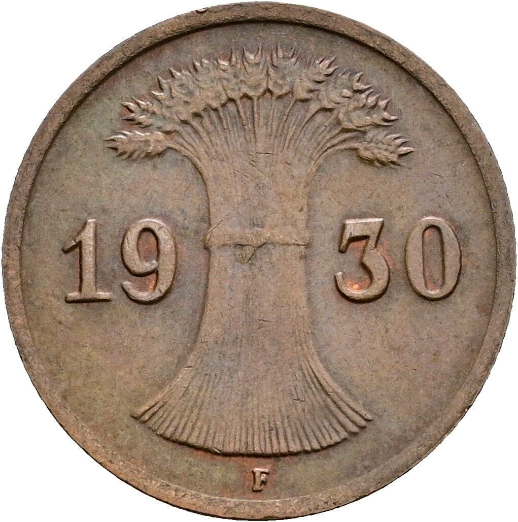 1 Reichspfennig 1930 F – Rückseite