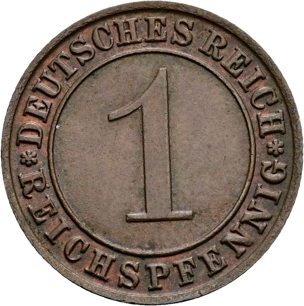 1 Reichspfennig 1928 D – Vorderseite
