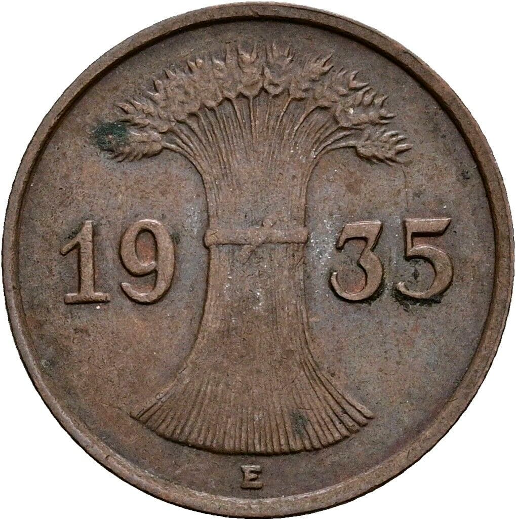 1 Reichspfennig 1935 E – Rückseite