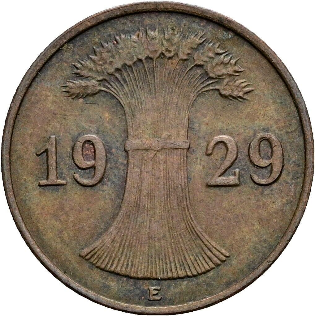 1 Reichspfennig 1929 E – Rückseite