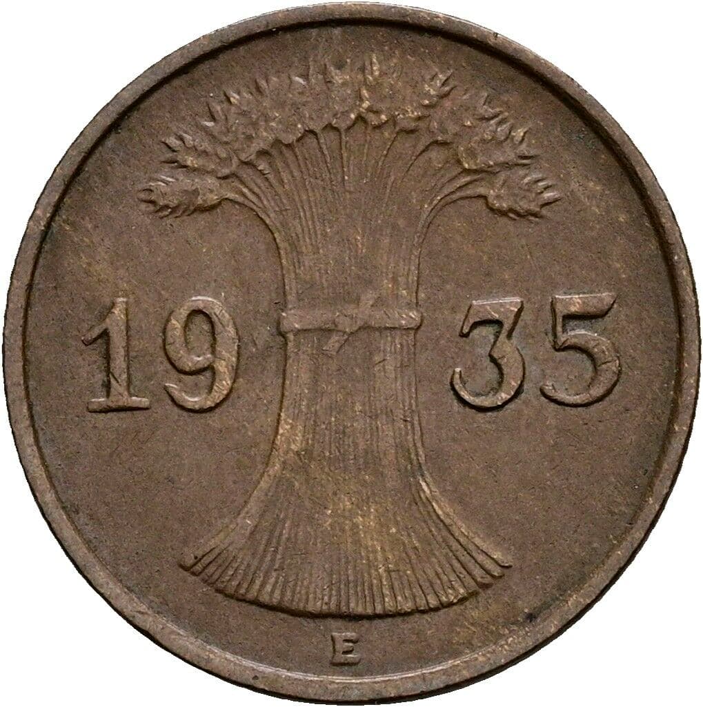 1 Reichspfennig 1935 E – Rückseite