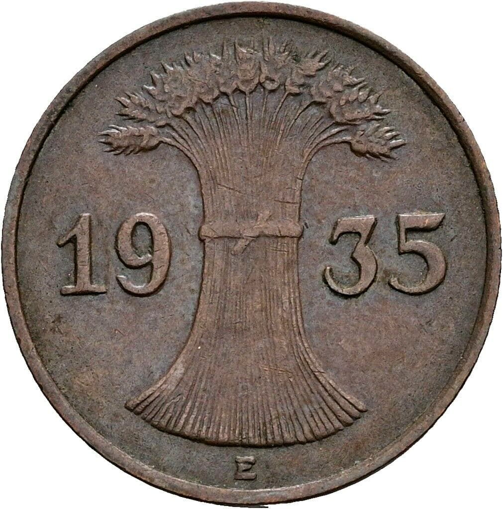 1 Reichspfennig 1935 E – Rückseite