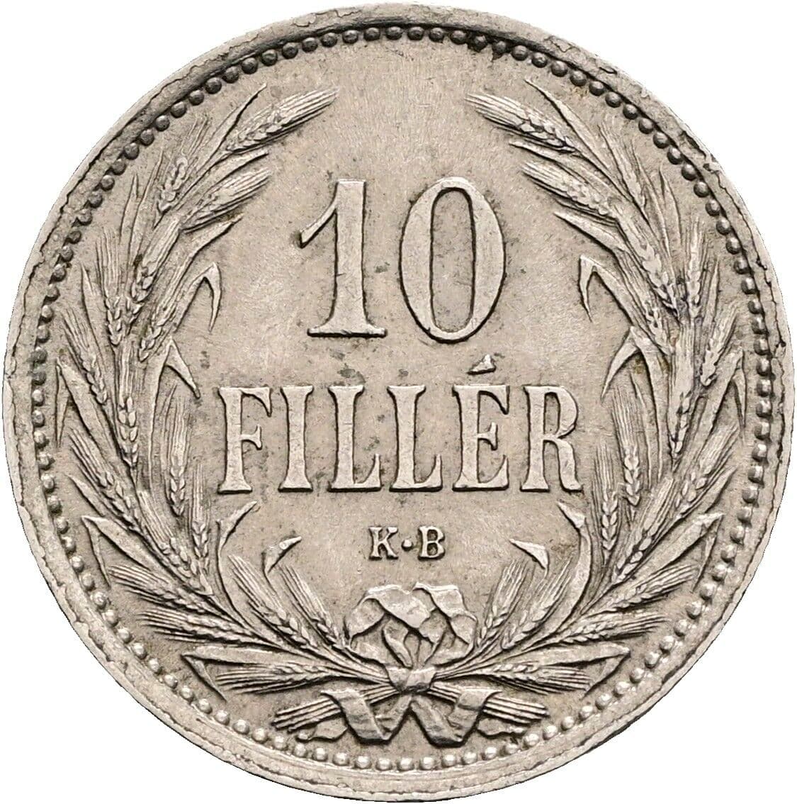 10 Filler Franz Joseph I. 1848-1916 1908 KB, Kremnitz – Vorderseite