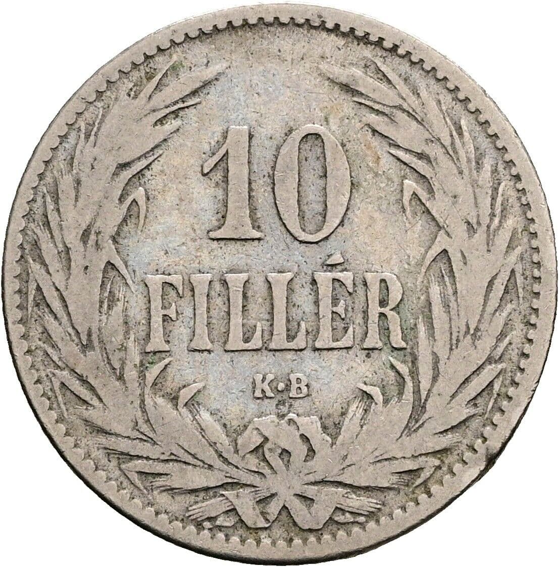 10 Filler Franz Joseph I. 1848-1916 1895 KB, Kremnitz – Vorderseite