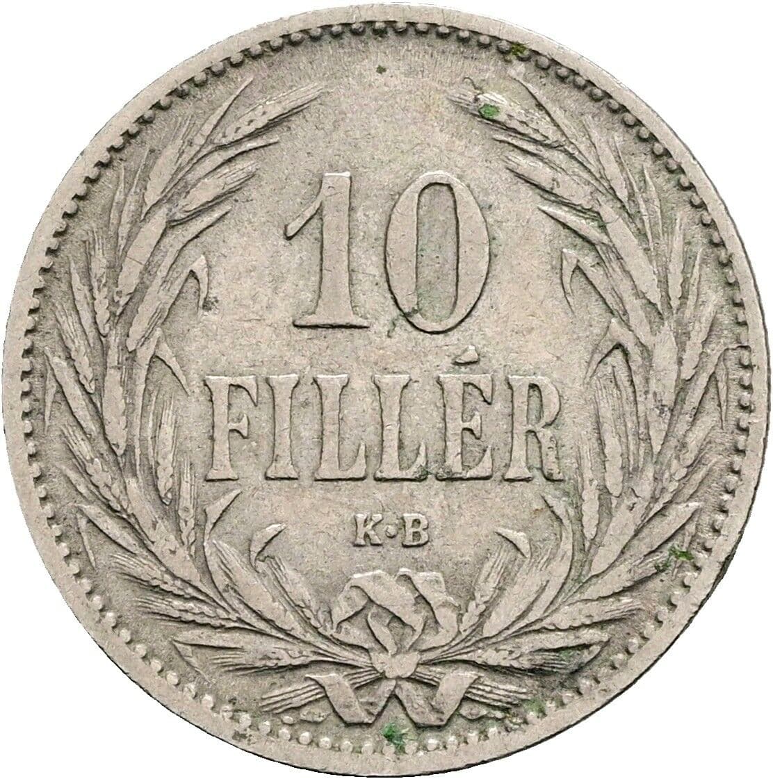 10 Filler Franz Joseph I. 1848-1916 1894 KB, Kremnitz – Vorderseite