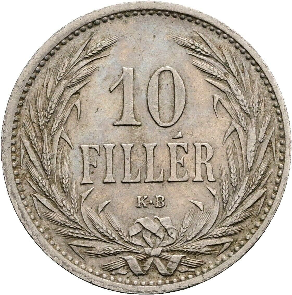 10 Filler Franz Joseph I. 1848-1916 1908 KB, Kremnitz – Vorderseite