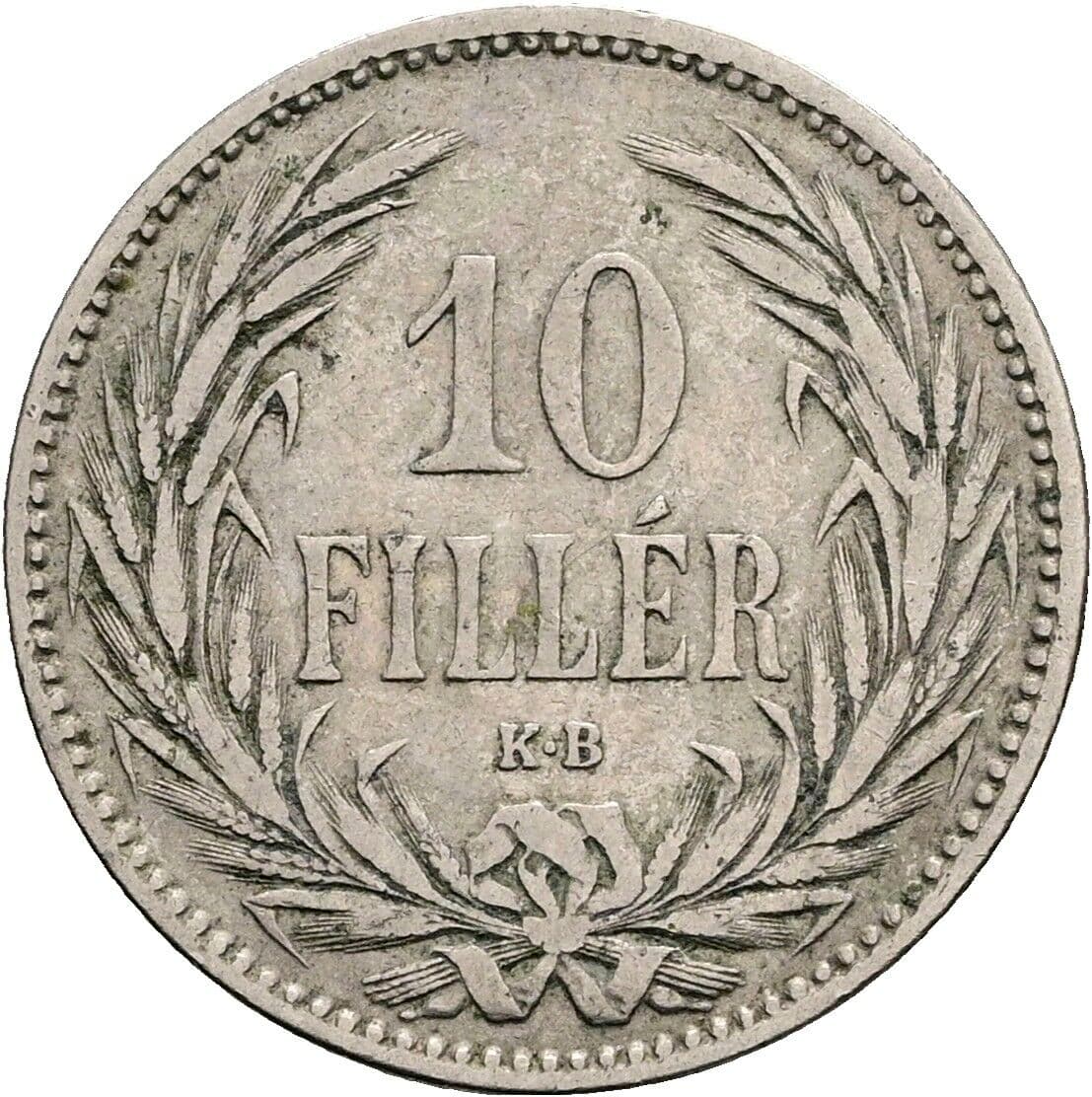 10 Filler Franz Joseph I. 1848-1916 1893 KB, Kremnitz – Vorderseite