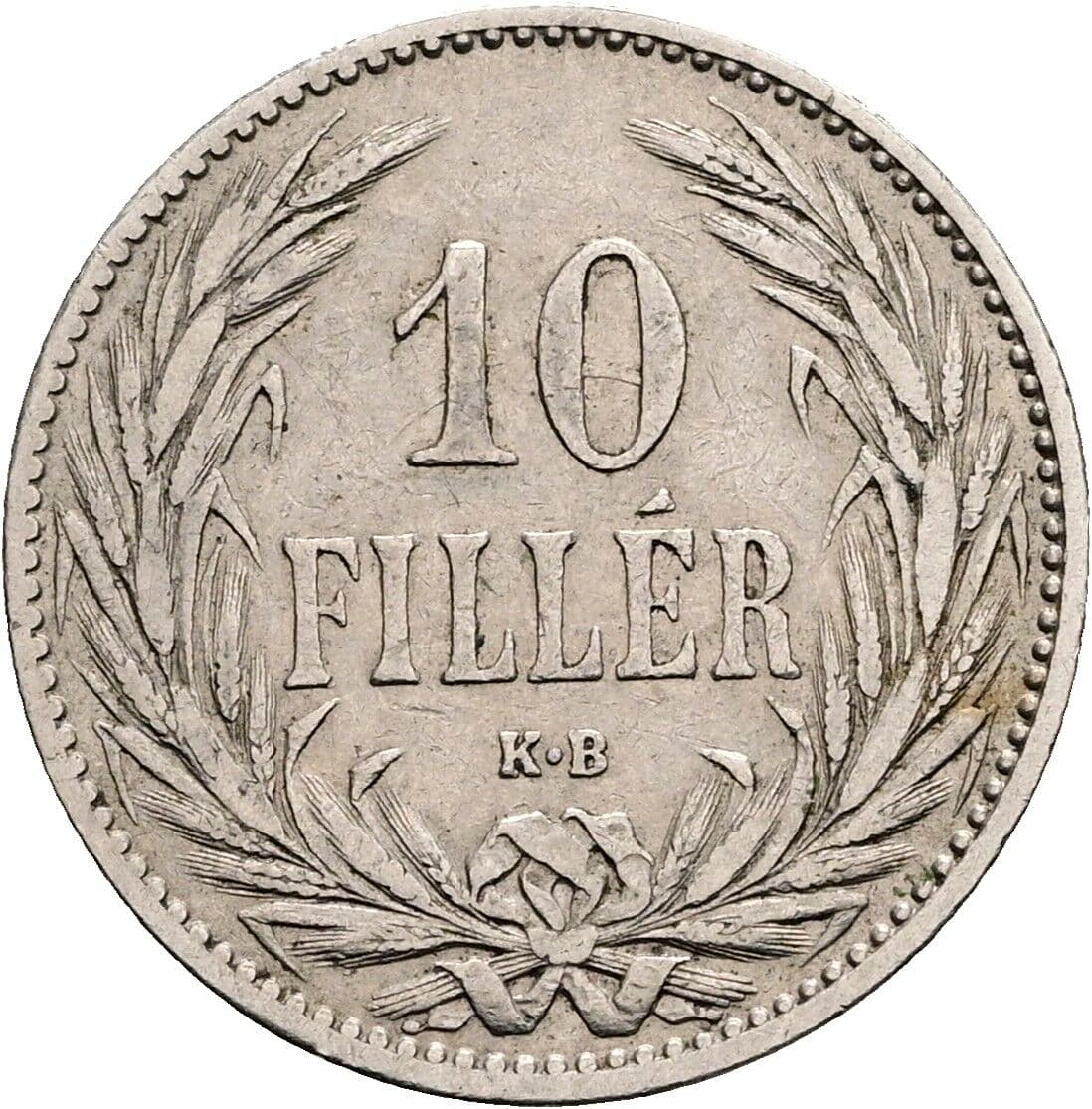 10 Filler Franz Joseph I. 1848-1916 1894 KB, Kremnitz – Vorderseite