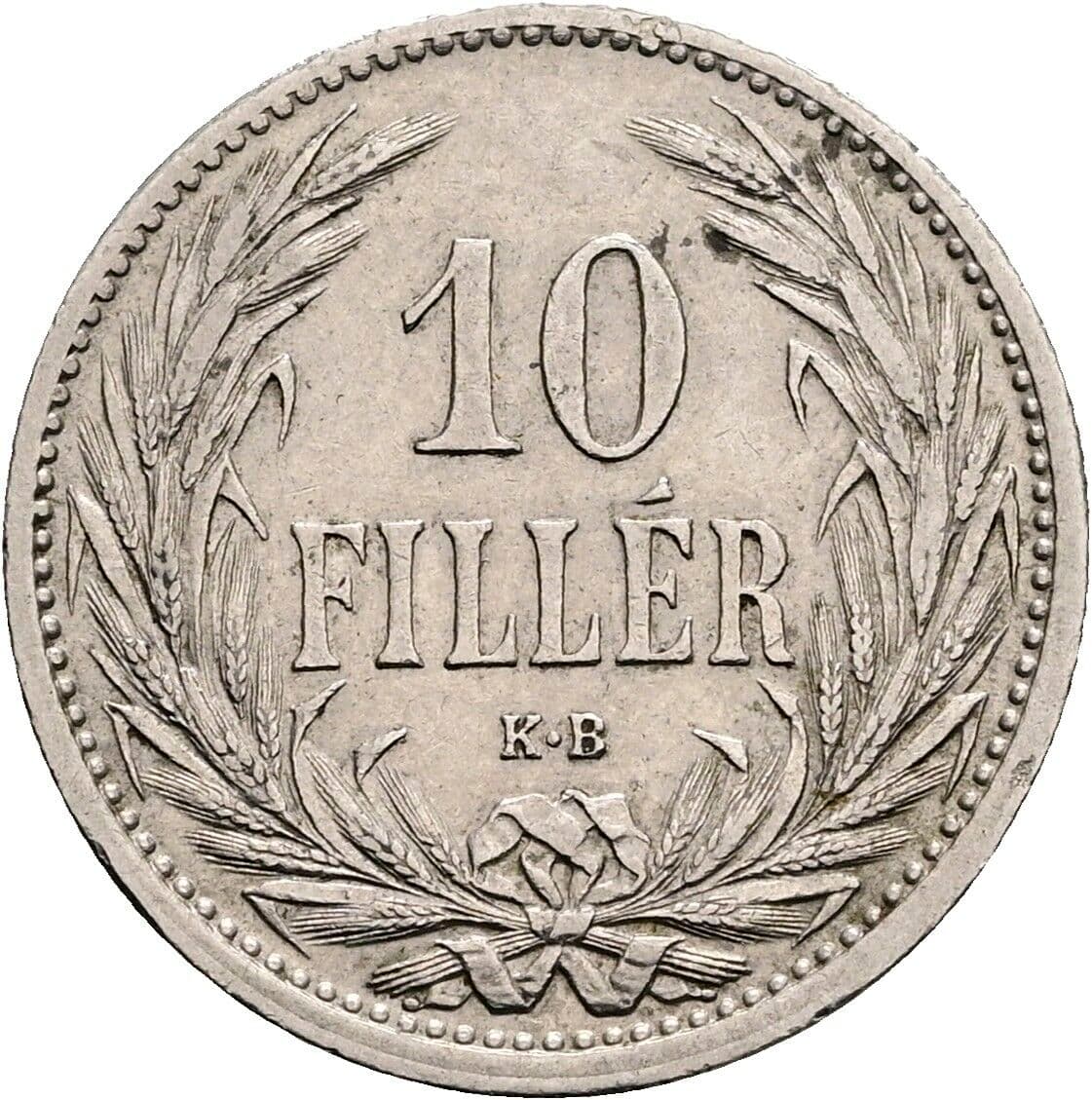10 Filler Franz Joseph I. 1848-1916 1908 KB, Kremnitz – Vorderseite