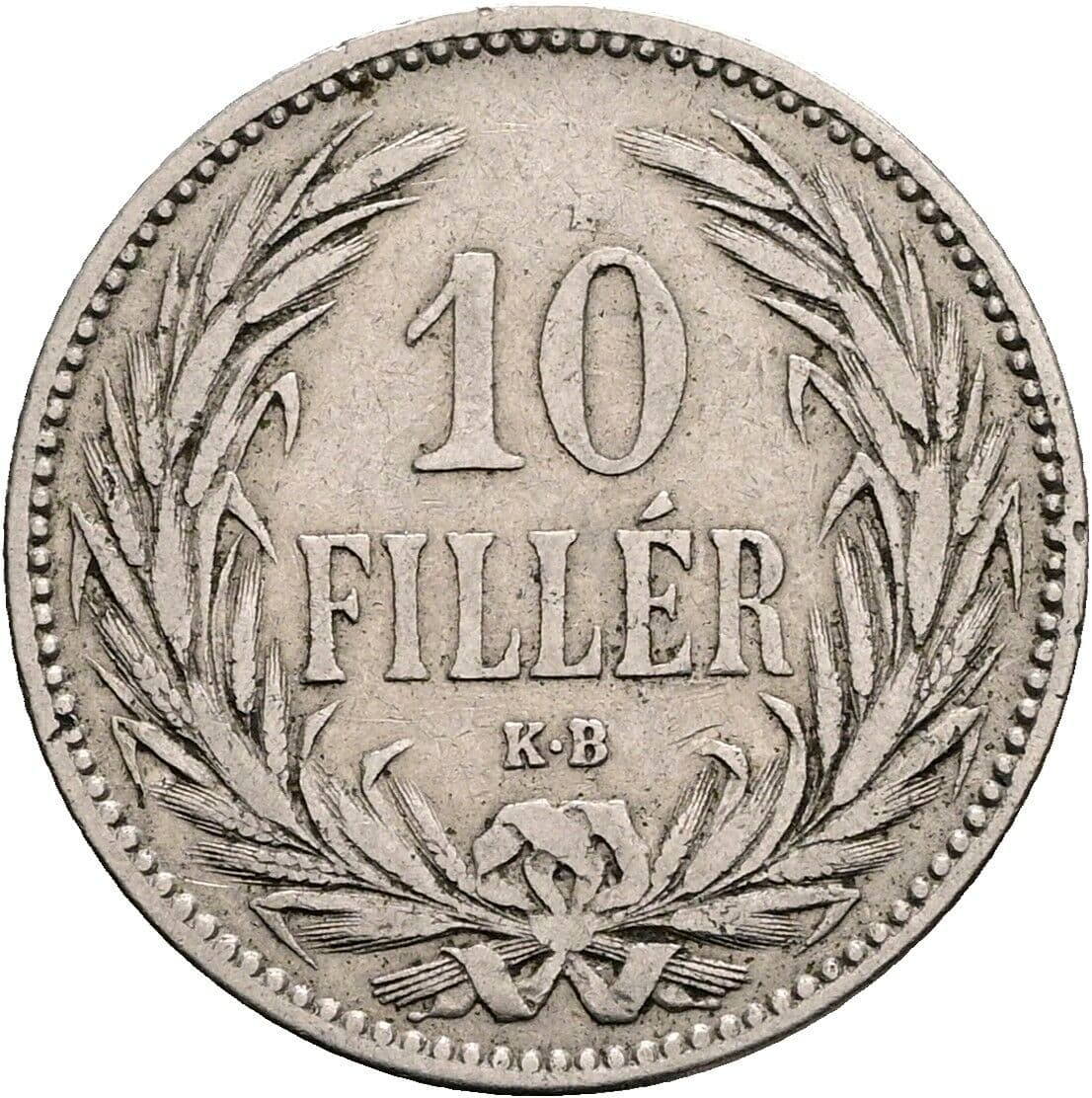 10 Filler Franz Joseph I. 1848-1916 1893 KB, Kremnitz – Vorderseite