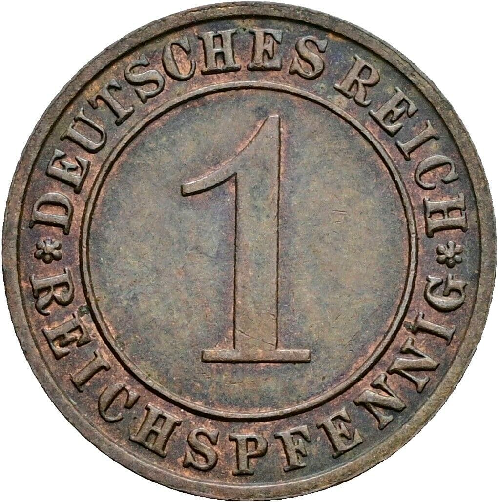 1 Reichspfennig 1927 E – Vorderseite