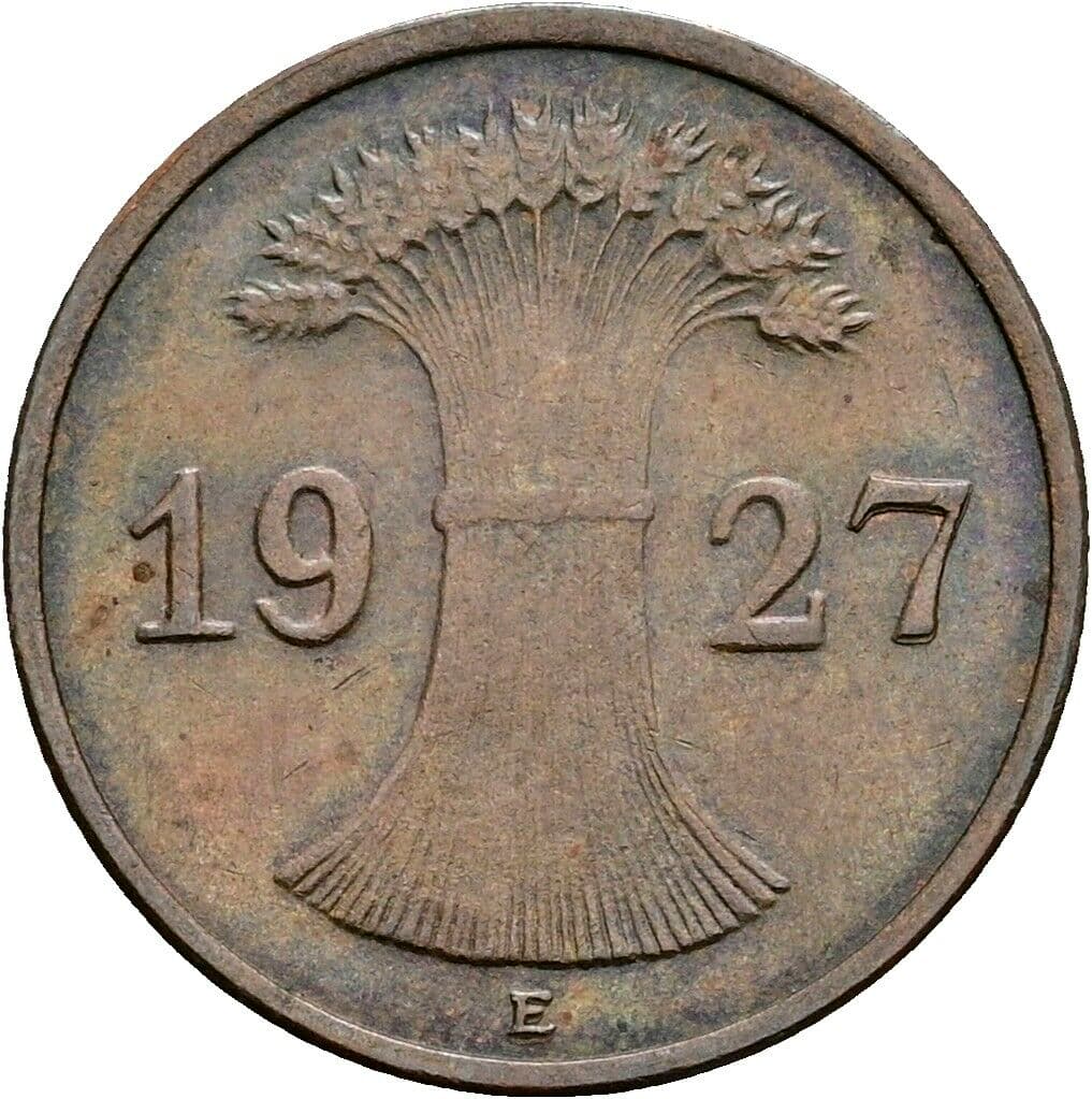 1 Reichspfennig 1927 E – Rückseite