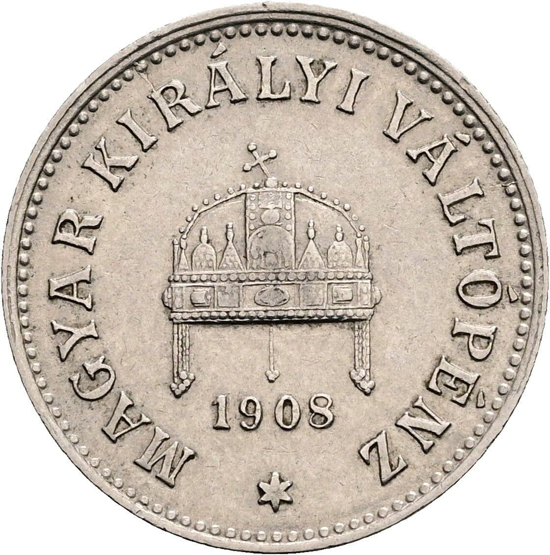10 Filler Franz Joseph I. 1848-1916 1908 KB, Kremnitz – Rückseite